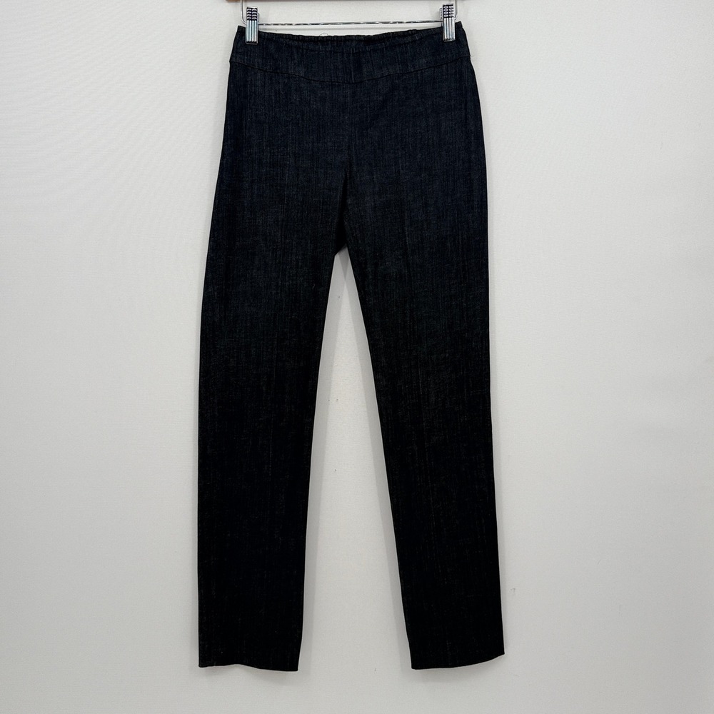Jarbo Straight Leg Trousers Womens 32 XS Black Textured Stretch Quiet Luxury